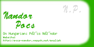 nandor pocs business card